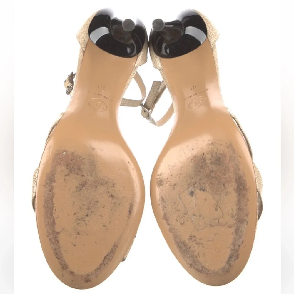Vintage CHANEL 2005 D’Orsay Beige Pumps Size 38/8